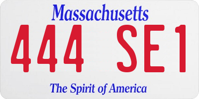MA license plate 444SE1