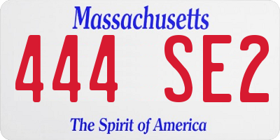 MA license plate 444SE2