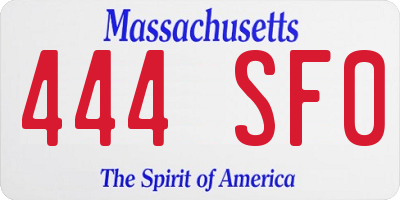 MA license plate 444SF0