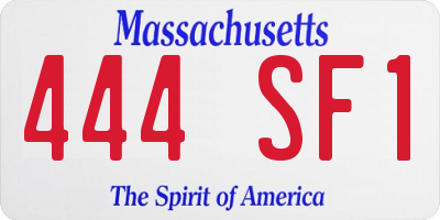 MA license plate 444SF1