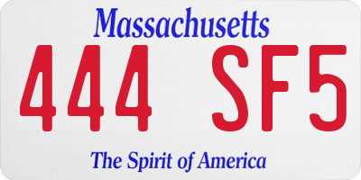 MA license plate 444SF5