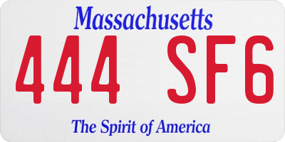 MA license plate 444SF6