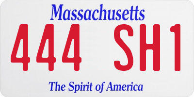 MA license plate 444SH1