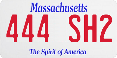 MA license plate 444SH2