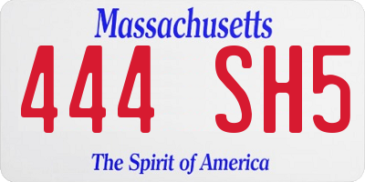 MA license plate 444SH5