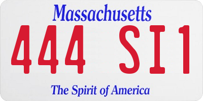MA license plate 444SI1