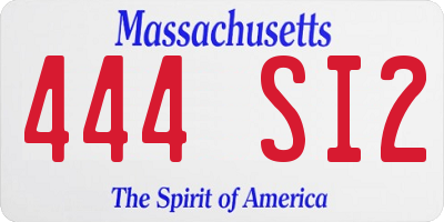 MA license plate 444SI2
