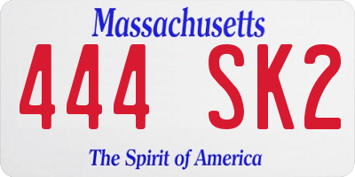 MA license plate 444SK2