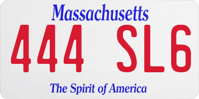 MA license plate 444SL6