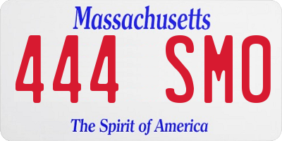 MA license plate 444SM0