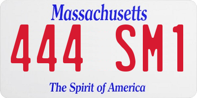 MA license plate 444SM1