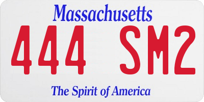 MA license plate 444SM2