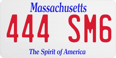 MA license plate 444SM6