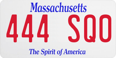 MA license plate 444SQ0