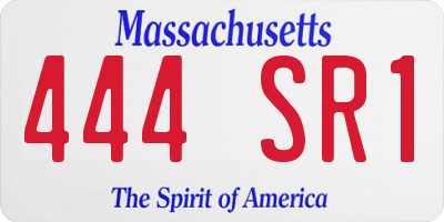 MA license plate 444SR1