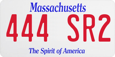 MA license plate 444SR2