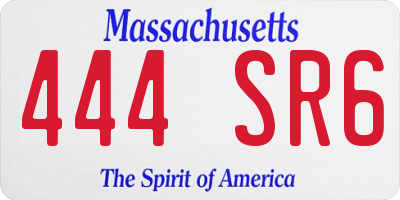 MA license plate 444SR6