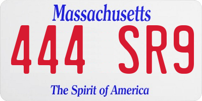 MA license plate 444SR9