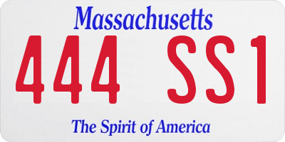 MA license plate 444SS1