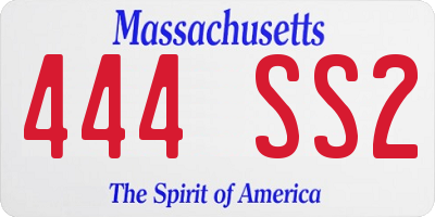 MA license plate 444SS2