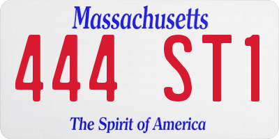 MA license plate 444ST1
