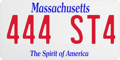 MA license plate 444ST4