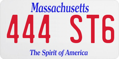 MA license plate 444ST6