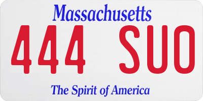 MA license plate 444SU0
