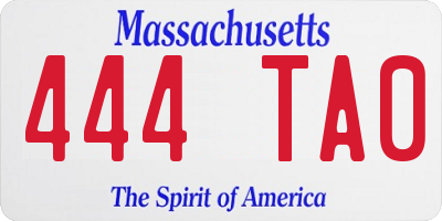 MA license plate 444TA0