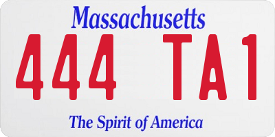 MA license plate 444TA1