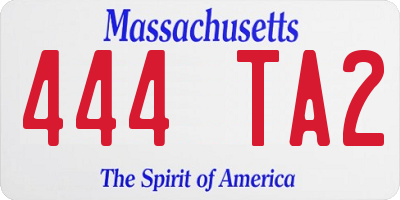 MA license plate 444TA2