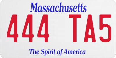 MA license plate 444TA5