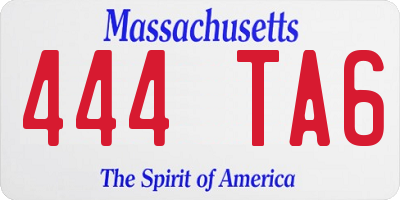 MA license plate 444TA6
