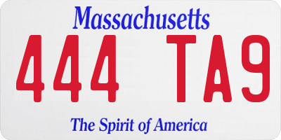 MA license plate 444TA9