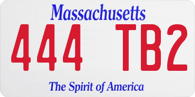 MA license plate 444TB2
