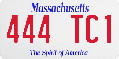 MA license plate 444TC1
