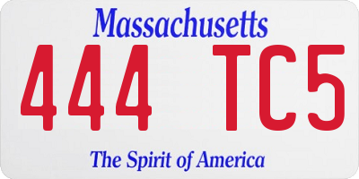MA license plate 444TC5