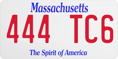 MA license plate 444TC6
