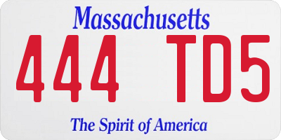 MA license plate 444TD5