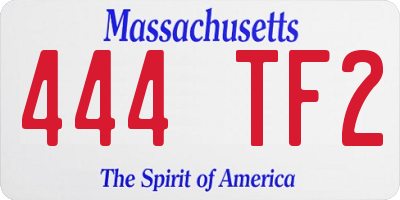 MA license plate 444TF2
