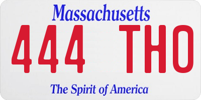 MA license plate 444TH0