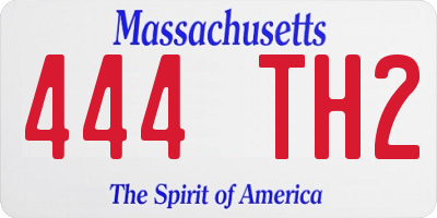 MA license plate 444TH2