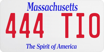 MA license plate 444TI0