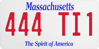 MA license plate 444TI1