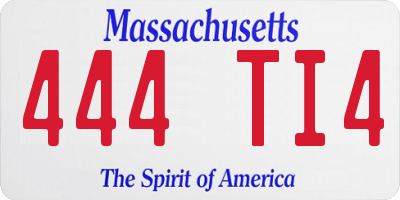 MA license plate 444TI4