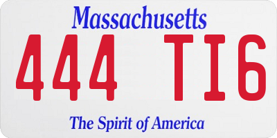 MA license plate 444TI6