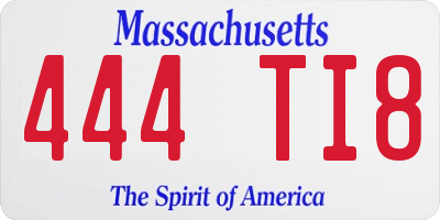 MA license plate 444TI8