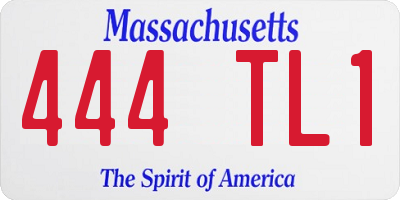 MA license plate 444TL1