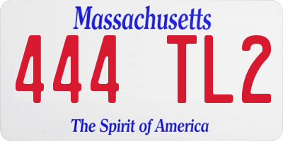 MA license plate 444TL2