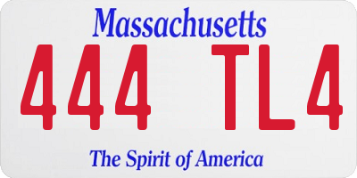 MA license plate 444TL4